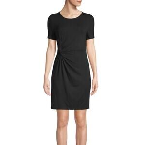 Lea & Viola Black Knotted Front T-Shirt Dress